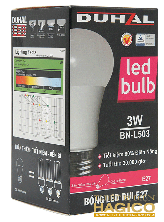 ĐÈN LED BULB DUHAL SBNL503 3W