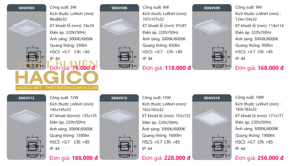 LED DUHAL ÂM TRẦN SIÊU MỎNG SDGV509
