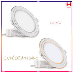 LED RẠNG ĐÔNG PT05 ĐM 110/9W Viền vàng Viền bạc